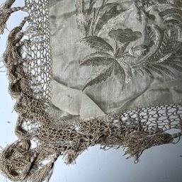 Embroidered Tapestry Or Shawl With Fringe