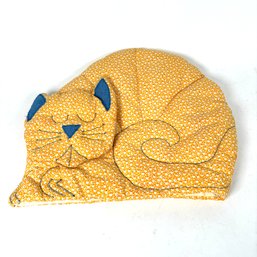 Adorable Yellow Cat Quilted Tea Cozie