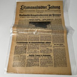 German Newspaper Litzmannstdter Zeitung From April 1941 World War 2 Era