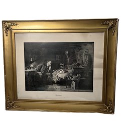 'The Doctor' Print By Luke Fildes (british, 1843 - 1927), With Gorgeous Ornate Frame