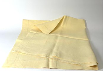 Vintage Light Yellow Cream Colored Table Cloth