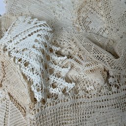 A Large Collection Of Vintage & Antique Crocheted And Hand Crafted Linens Lot 2