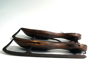 Antique Wooden Ice Skates