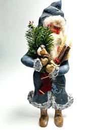 Wooden Folk Art Santa Decoration With Lots Of Details