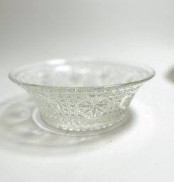 Clear Glass Serving Bowl With Nice Pattern