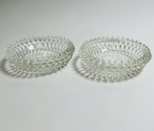 Pair Of Round Glass Bowls With Great Texture