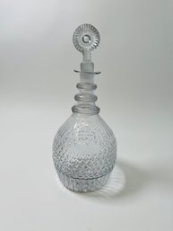 Large Clear Glass Decanter With Great Pattern