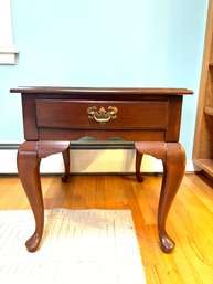 Vintage Cherry Wood End Table Or Side Table With Single Drawer 1 Of 2