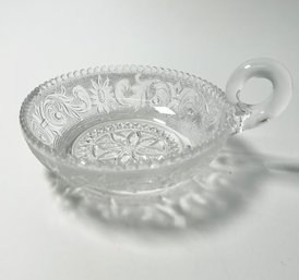 Small Round Clear Glass Candy Dish With Handle