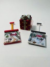 Snow Shovels & Gift Box Ornaments