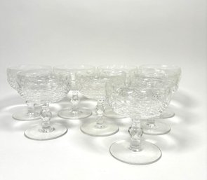 Set Of 8 Vintage Waterford Crystal Colleen Short Stem Champagne Glasses