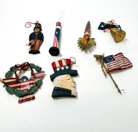 Collection Of 7 Patriotic Christmas Ornaments