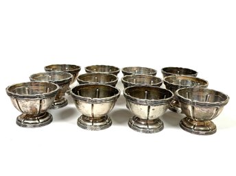 Stunning Vintage Set Of 12 Sanborns Mexico Sterling Silver Footed Dessert Bowls 56.5 Troy Ounces