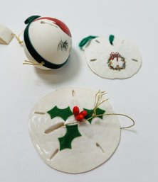 Sand Dollars & Pekin Duck Egg Christmas Ornaments