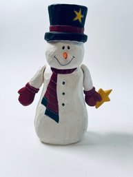 Tall Wooden Snowman With Moveable Arms