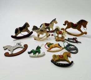 Large Collection Of 11 Rocking Horse Ornaments