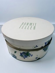 Vintage Bonwit Teller Hat Box With Floral Design