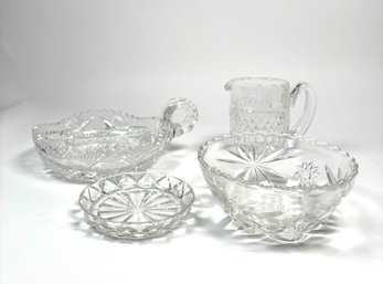 Lot Of 4 Cut Crystal Serving Dishes