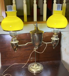 Stunning Antique Electric Adjustable Double Student Lamp