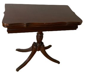 Antique Mahogany Flip Top Game Table With Duncan Phfe Base