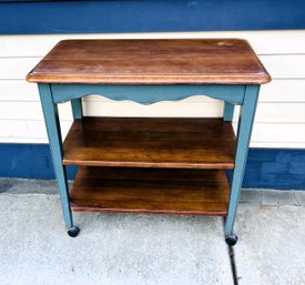 Nice Wooden Rolling Kitchen Cart, Three Tiered