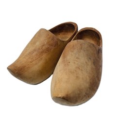 Pair Of Large Wooden Clogs