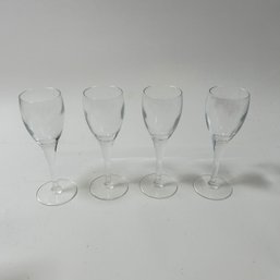Set Of 4 Clear Glass Cordial Glasses