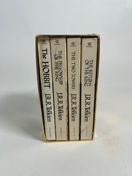 1977 J.R.R. Tolkien's ' The Hobbit', ' The Lord Of The Rings' Gold Box Set, 4 Paperback Books Set