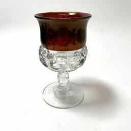 Ruby Thumbprint Glass Wine Cordial Single Glass