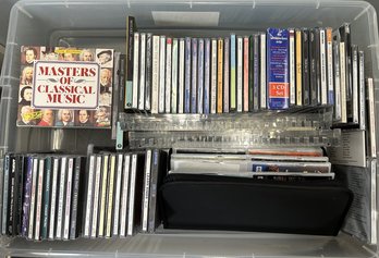 Large Lot Of CDs And CD Holders, Mostly Classical Music