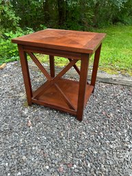 Sturdy Wooden X Design Side Table,