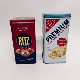 Pair Of Collectible Vintage Cracker Tins: Saltine & Ritz