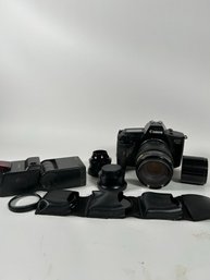 Canon EOS 650 Film Camera With 35mm Lens, Extra Lenses, And 420EZ Speedlite Flash