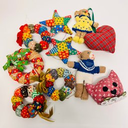 Collection Of 10 Handmade Christmas Ornaments, A Fun Assortment!