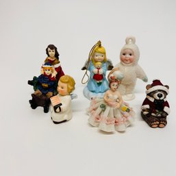 Assortment Of Christmas Decorations & German Porcelain Figurines