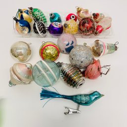 A Collection Of Vintage & Modern Glass Christmas Ornaments