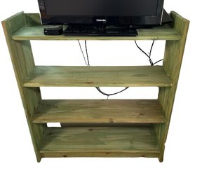 Lovely Green Stained 4 Shelf Bookcase *contents Not Included*