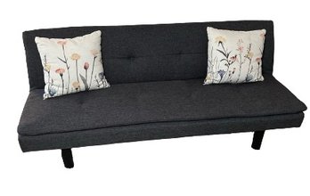 A Simple Modern Futon With Lovely Floral Cushions, Like New Condition!