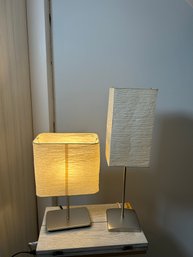 Pair Of Rice Paper Shaded Table Lamps