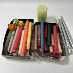 Large Lot Of Tapered Candles, Including Hand Dipped, Yankee Candle, Colonial Candle