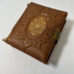 Antique Leather Bound Photograph Photo Album With Metal Clasp