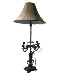 Beautiful Lamp With Antique Candelabra Base