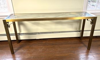 Stunning Brushed Brass And Glass Console Table