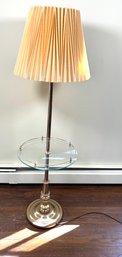 Brass Pole Standing Lamp With Glass Table