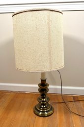 Vintage Polished Brass Candle Style Table Lamp 1 Of 2