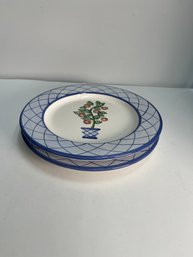 Set Of 2 Plates With Fruit Trees