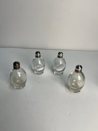 Lot Of Sterling Silver And Glass Salt/pepper Shakers (Pepper Doesnt Budge)