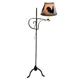 Country Style Floor Lamp With Metal Base & Chicken Shade