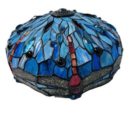 Absolutely Stunning Leaded Glass Dragonfly Stained Glass Lamp Shade