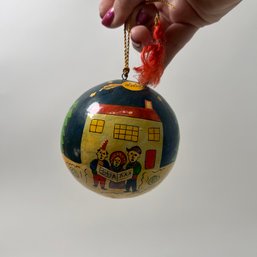 Hand Painted Round Ball Ornament Of Christmas Carolers